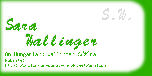 sara wallinger business card